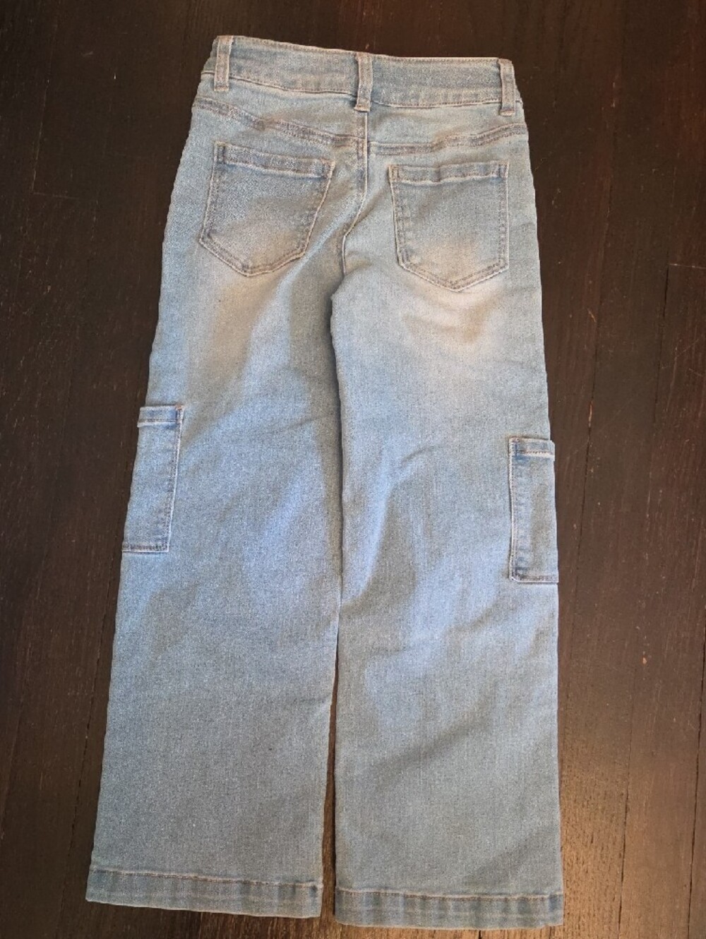 Light Blue Embroidered Cargo Jeans for Kids - Picture 6 of 6